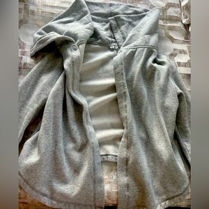 Light Gray throw on button up jacket